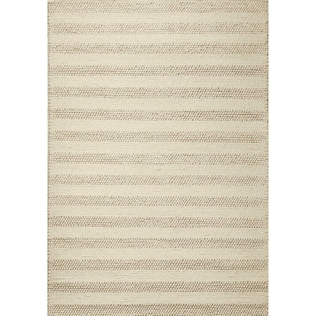 Homeroots 3 ft. 3 in. x 5 ft. 3 in. Wool White Area Rug 352534